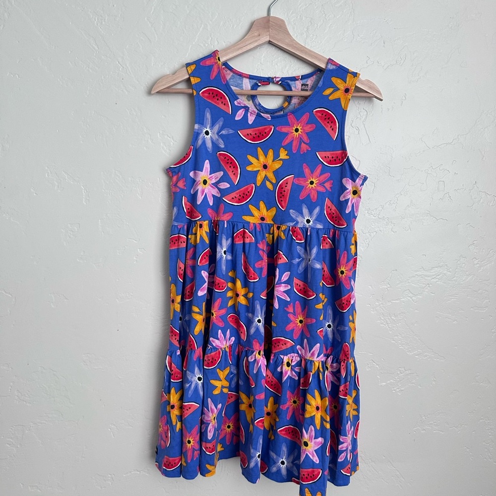 Tea watermelon and flower print dress